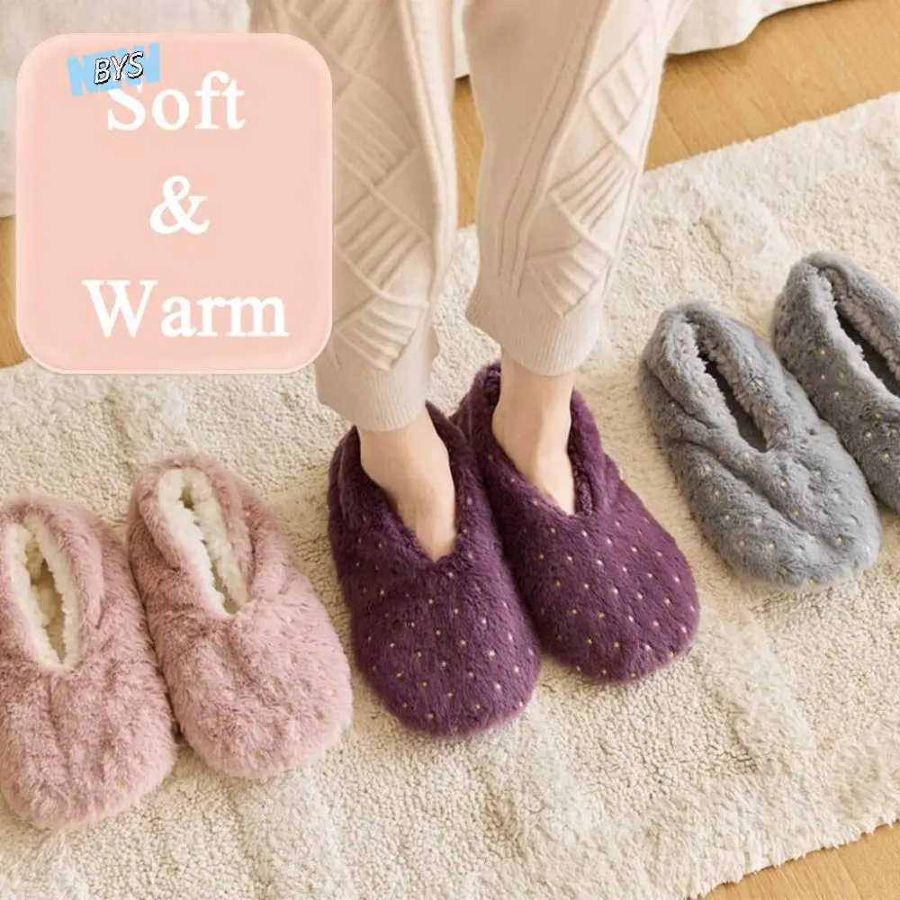 

Fashion Star Dots Thick Thermal Socks Coral Fleece Foot Warmer Sleeping Slipper Socks Anti Slip Hosiery Floor Plush Socks Women