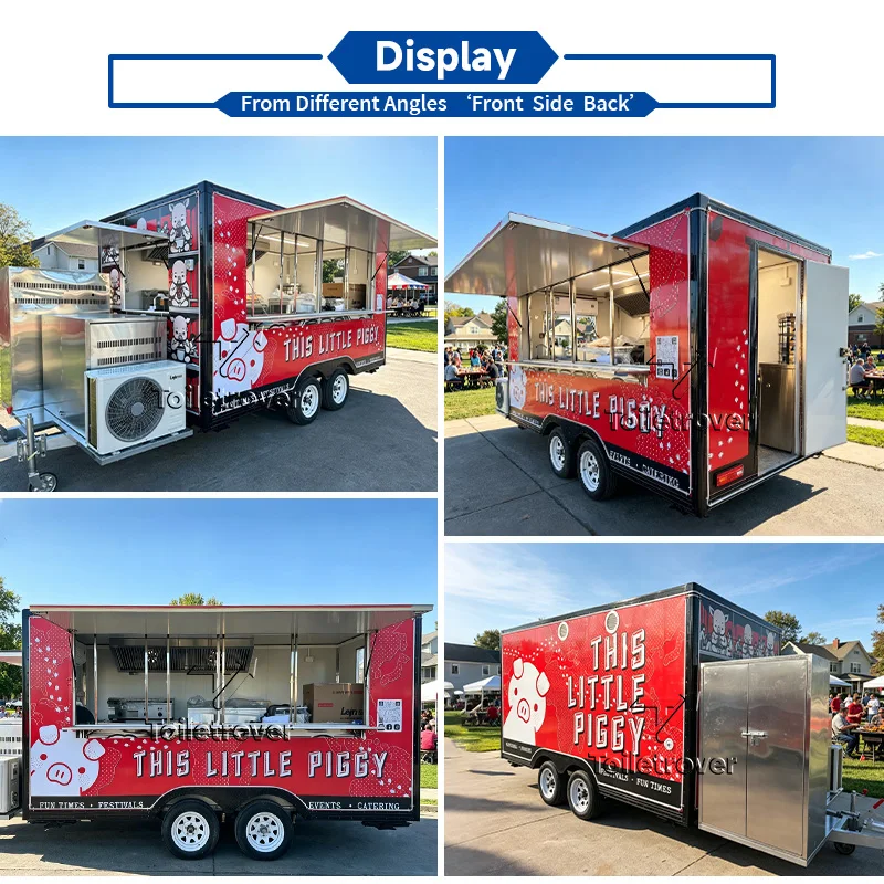 Portable Fully Equipped Kitchen Pizza Coffee Ice Cream BBQ Crepes Food Trailer Portable Food Truck with Full Kitchen