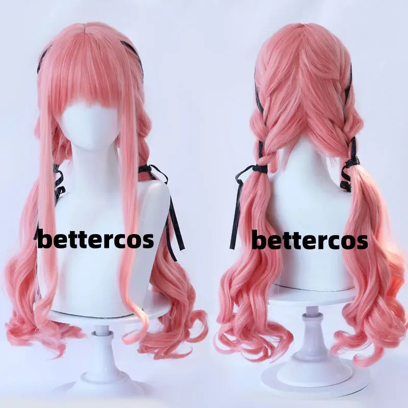 25COSNikki شعر مستعار تأثيري لعبة إنفينيتي نيكي المرأة طويلة الوردي شعر مستعار نيكي تأثيري لوليتا شعر مستعار غطاء مجاني