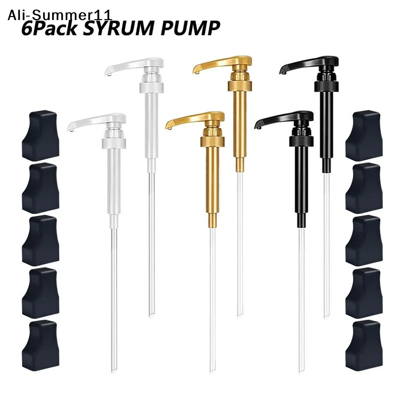 【U0】1/6Pcs Syrup Pump Coffee Pump Dispenser Gold Syrup Pump Topper For 750ml/ 25.4oz Syrup Bottle Syrup Pumps For Coffee Bar
