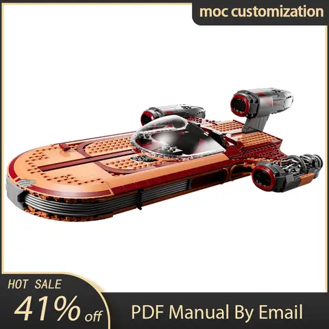 1890 delar Star Battle Luke Skywalkers Landspeeder 75341 Rymdskeppsmodell Moc Byggstenar Staplingsbara Tegelstenar Kreativ Barnleksak Present 12 best sales Lego 75341 - №1