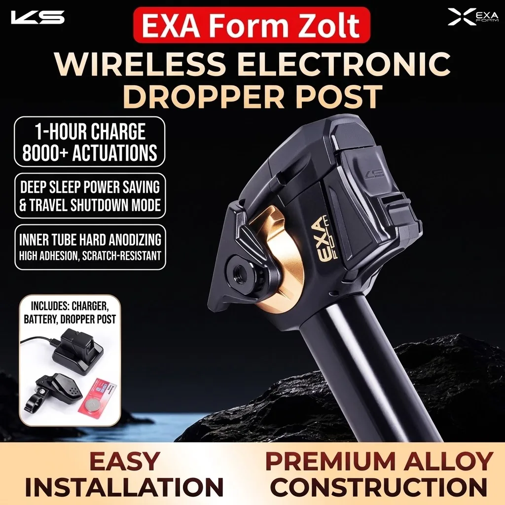 KS EXA Form Zolt Wireless Electronic Dropper Seatpost MTB Bluetooth 5.0 Long Lasting Battery Height Adjustable Bike Seat