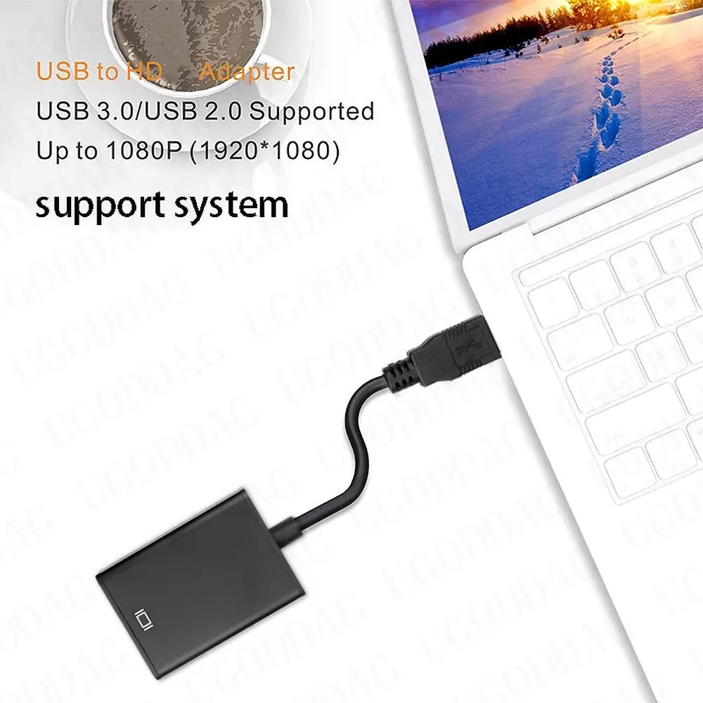 Usb 3.0 Naar Hdmi-Compatibele Adapter Usb Naar Hdtv Converter Kabel 1080P 30Hz Audio Video Adapter Voor Macbook Samsung Galaxy S10