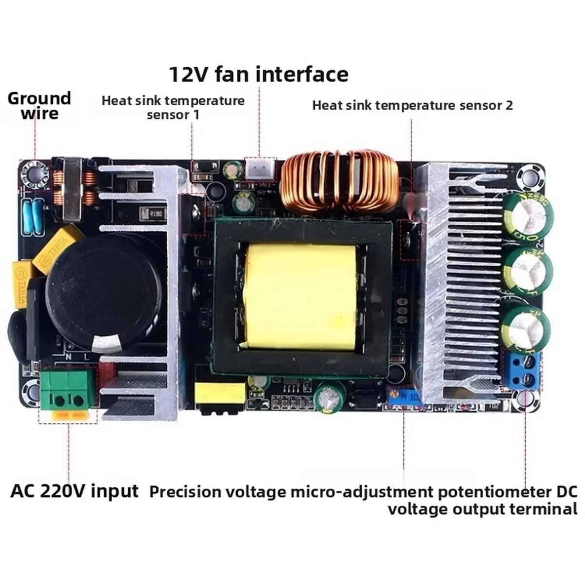 (ABGQ) 350W 220V to 24V 15A Switching Power Supply Industrial Grade Converter for Test and Measurement Equipment Tool No Fan