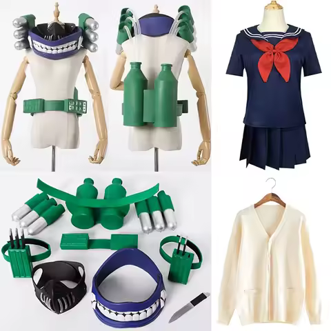 Anime My Hero Academia Himiko Toga Cosplay Costume Sweater Sailor Suit Wig Props Maks Women Halloween Outfit