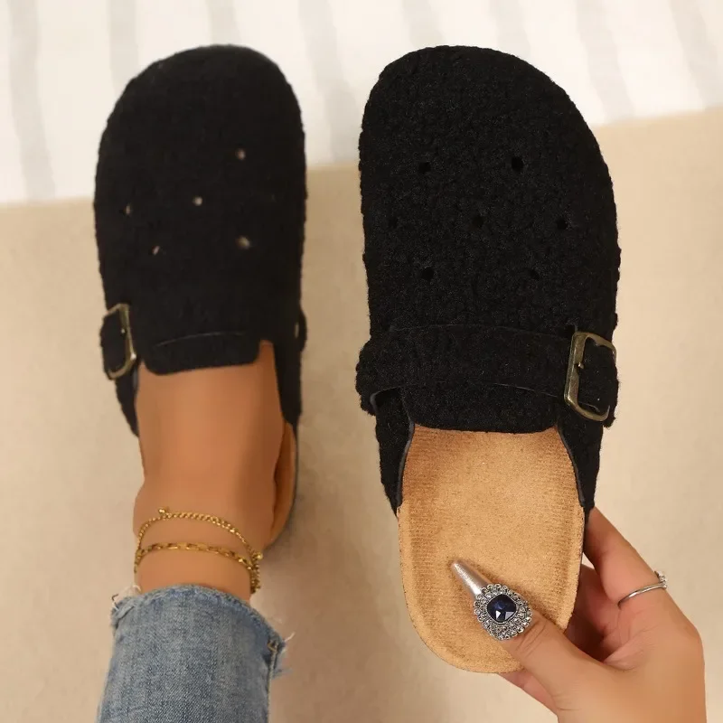 Damen Einfarbige Vintage Bequeme Hausschuhe Neue Sommer Damen Fischmaul Geschlossene Zehen Leichte Lässige Modische Sandalen – Detail 5