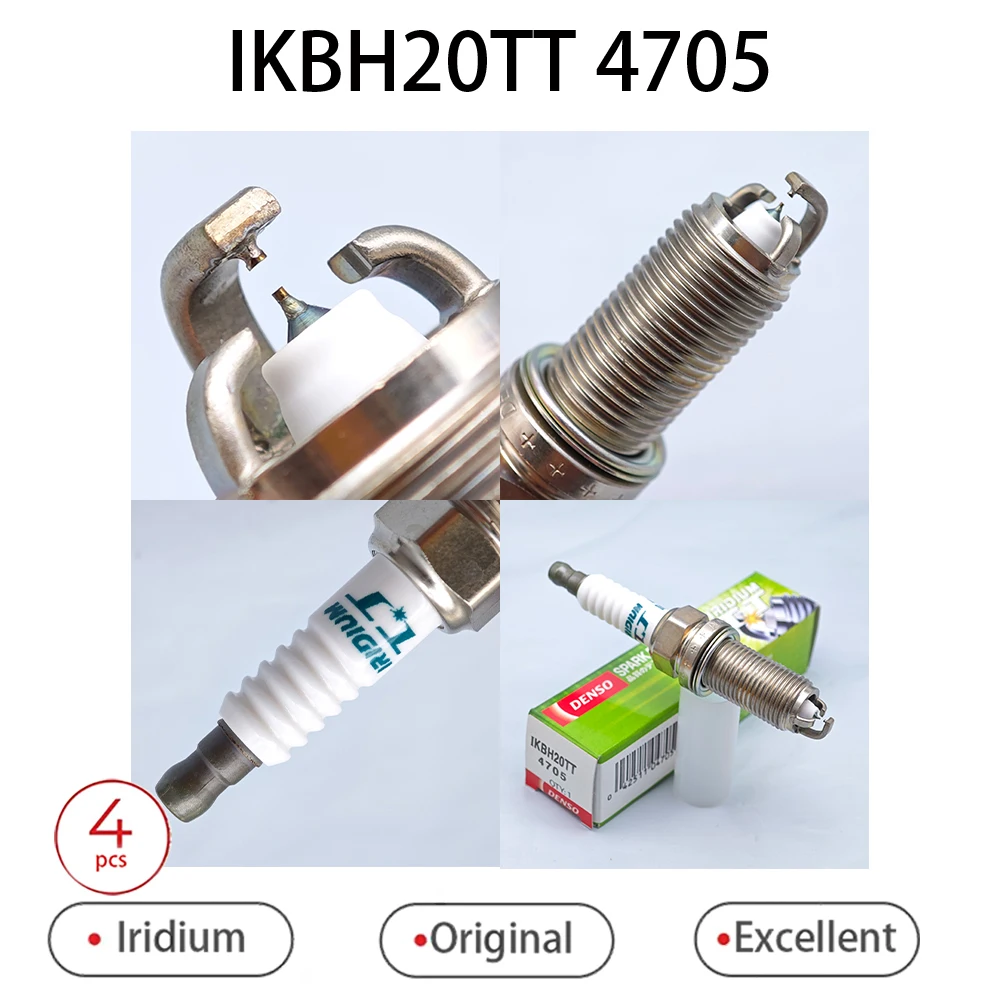 

4 шт., 6 шт., оригинальная иридиевая свеча зажигания DENSO IKBH20TT 4705, подходит для 1235GR N52 Elysee 408 C5, замена FK20HBR-TJ8 FK20HBR11