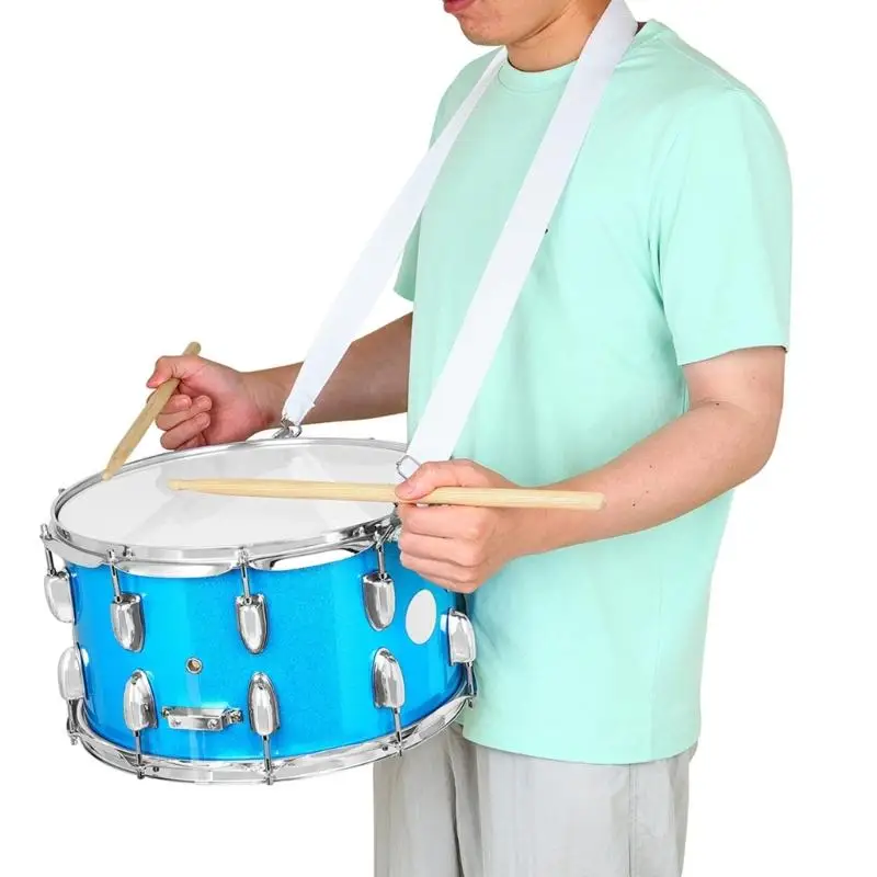 

14inch Snares Drum with Drumsticks and Strap Percussions Instrument Musical Toy Childrens March Snares Drum Toy K1YF