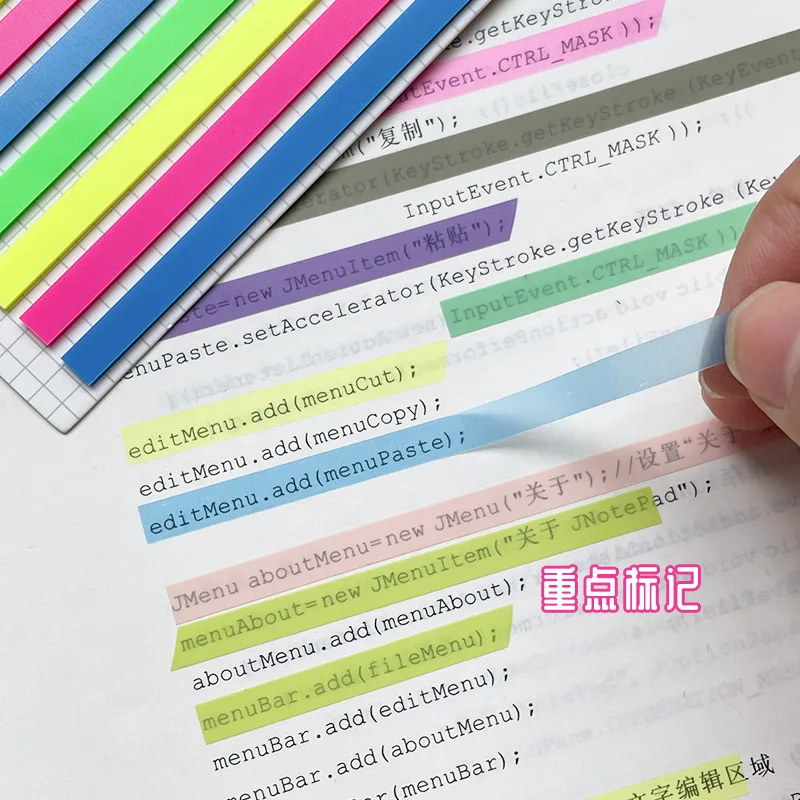12 Packs 1920 Sheets Transparent Sticky Notes Self-Adhesive Annotation Books Bookmarks Memo Pad Index Tabs Stationery