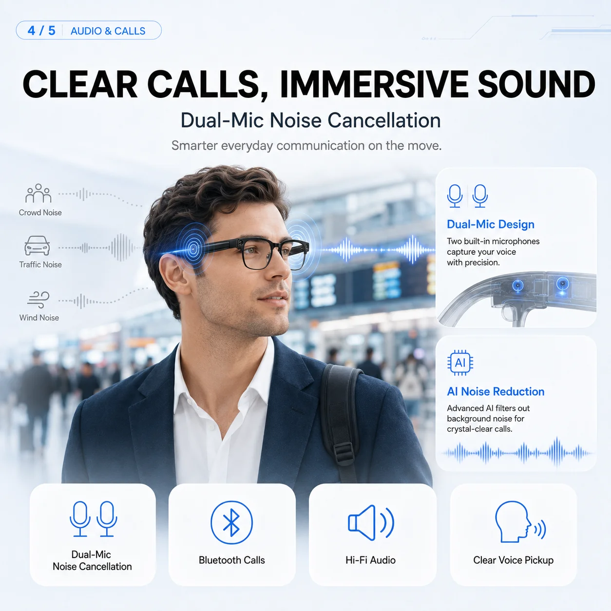 800W HD Pixel Smart-Brille für – Audio Hd Music Bewertung und Preis