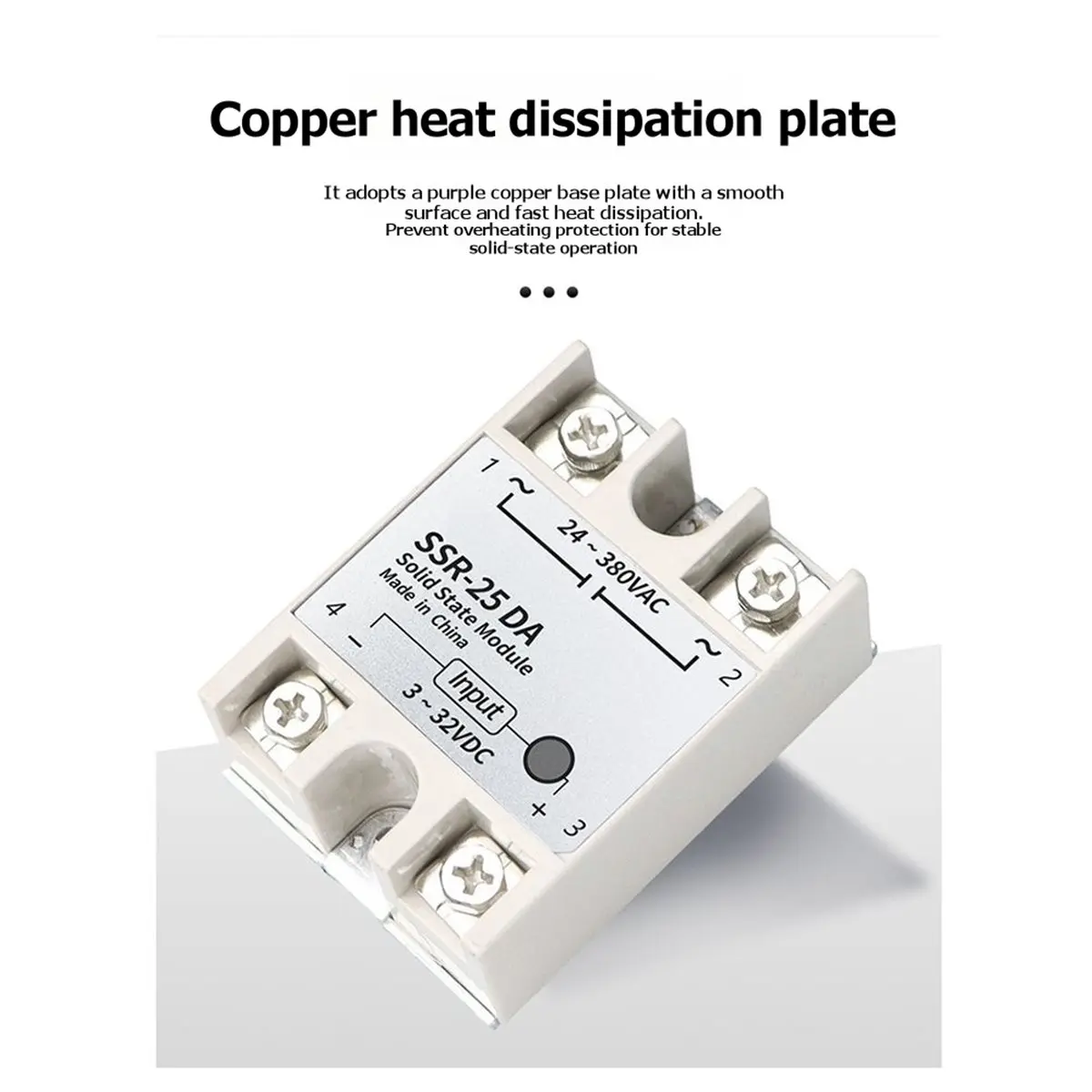 1 Pcs Single-Phase Solid-State Relay SSR-40DA/25DA DC Control for AC Single-Phase Non-Contact SSR-25DA