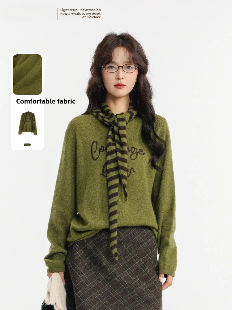 

Women's Knitted Wool Sweater with awl Winter New Arrival Overhead Sle Comfortable Fit Long Sve round Ne Top