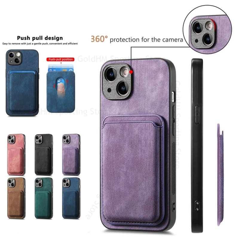 

Matte Leather Phone Case For iPhone 17 Pro Max Magnetic Card Slot Bag Protection Cover For Apple 16 E 17 Air 15 Pro Max 14 Plus