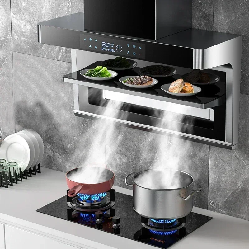 Electrodoméstico de cocina de succión grande, campana extractora de doble succión, lado superior, 7 en forma, en Stock