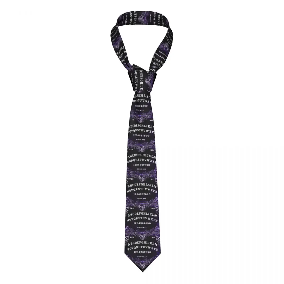 Custom Purple Skulls Ouija Board Ties Men's Fashion Silk Spirit Witchcraft Necktie for Business