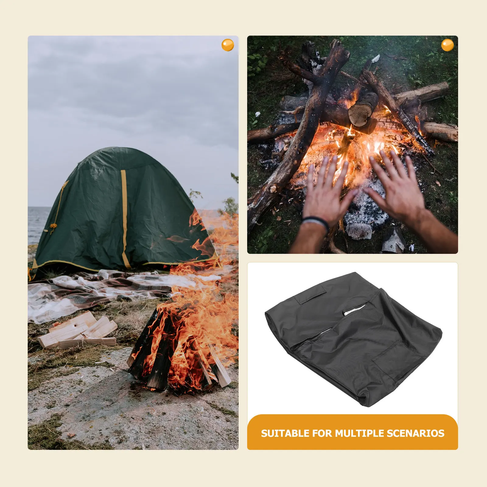Fire Pit Oxford Cloth Cover Waterproof Dustproof Outdoor Fireplace Protector Strong Wear Resistant Bbq Oven Protective Cover