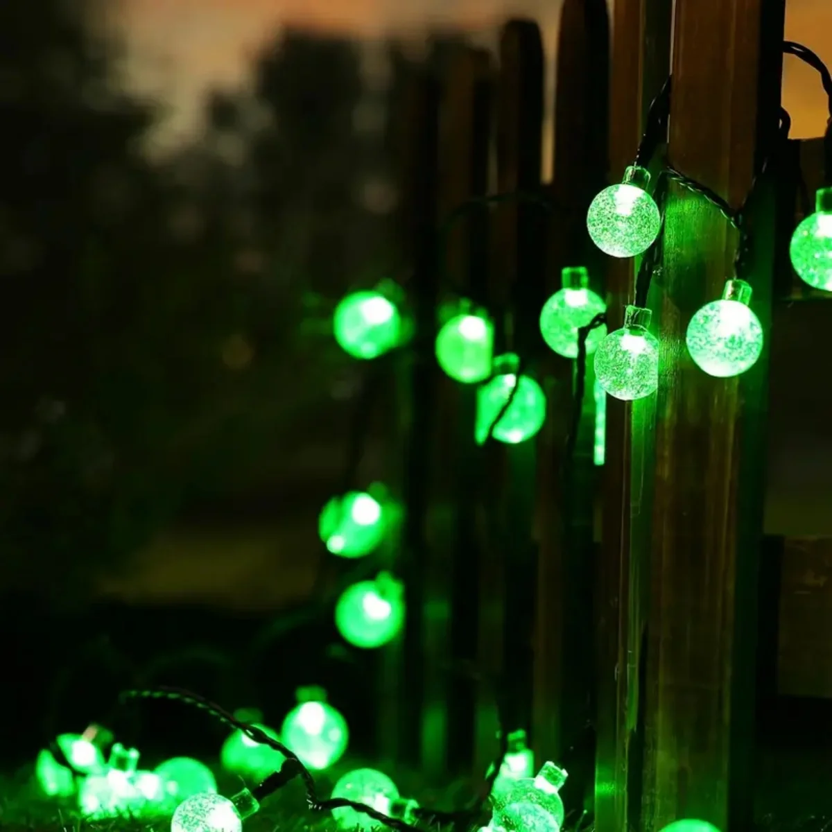 1 قطعة 12 متر 100 LED هالوين الأرجواني والبرتقالي كرة فقاعات سلسلة أضواء الشمسية مع 8 طرق للمنزل حديقة شرفة هالوين ديكور #3