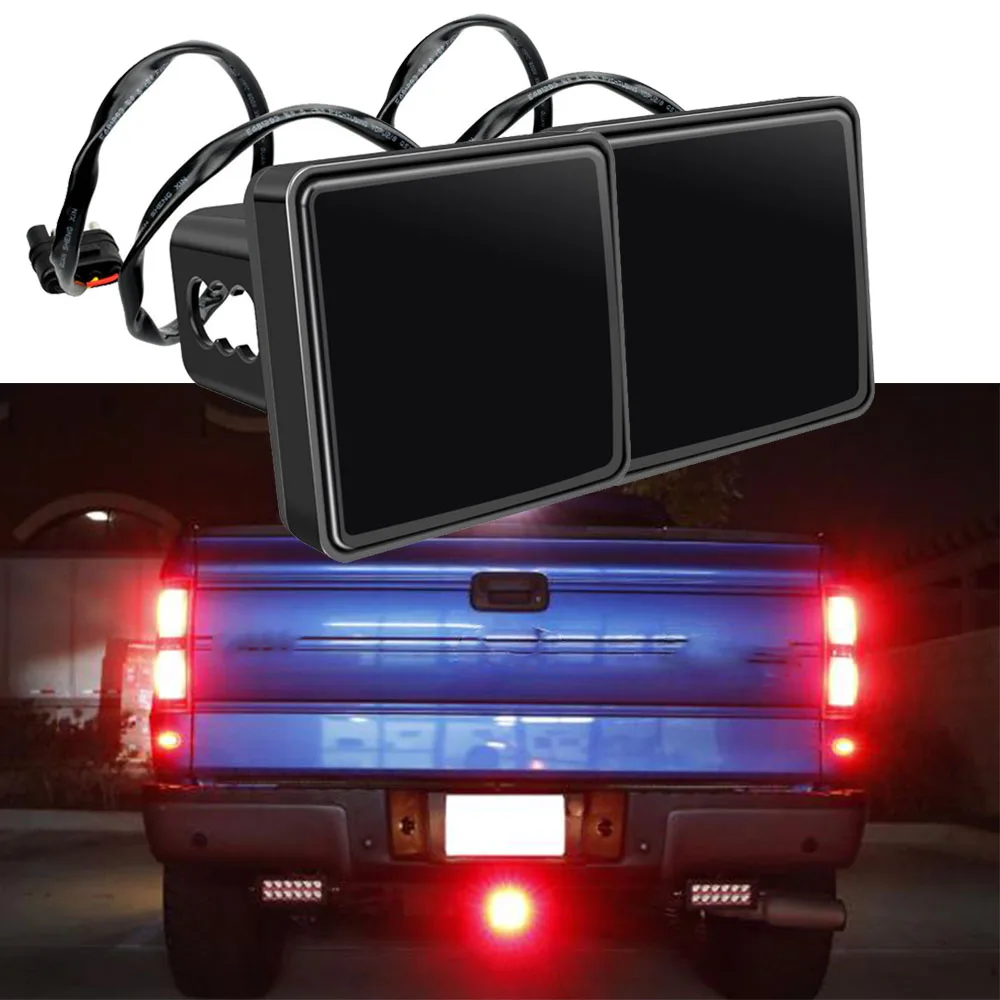 Black Lens 15-led Brake Light Trailer Hitch Cover for Towing, Transport 2\