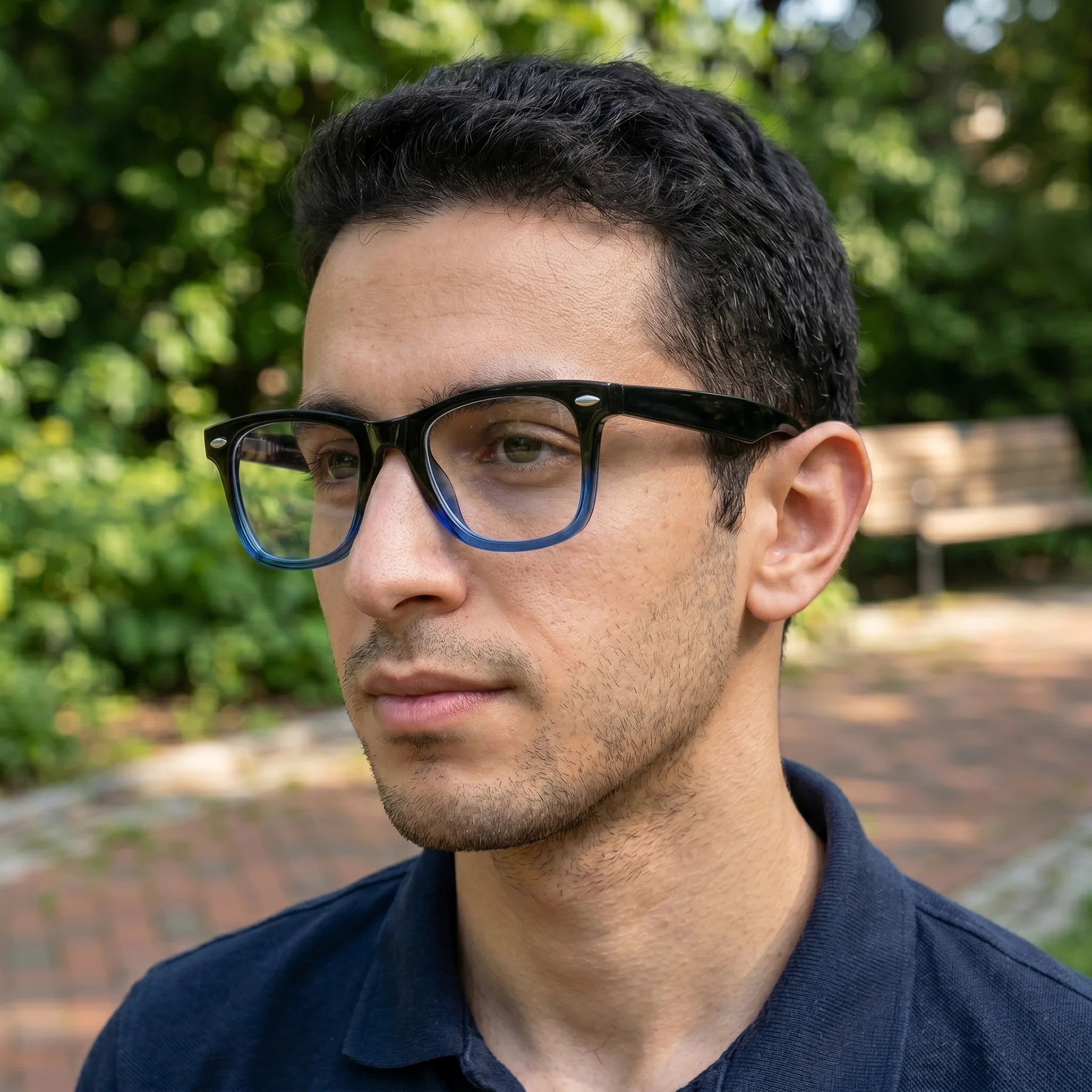 Unisex blue light glasses with gradient frame, ultra-light, suitable for fashion wear, office, and reading.