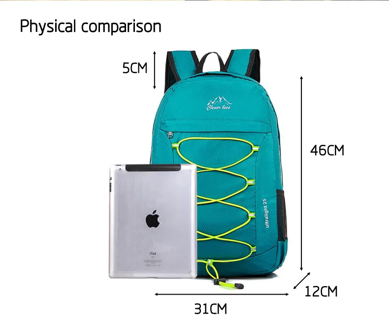 Mochila plegable portátil para hombre y mujer, bolso ultraligero para escalada al aire libre, ciclismo, senderismo, mochila de viaje