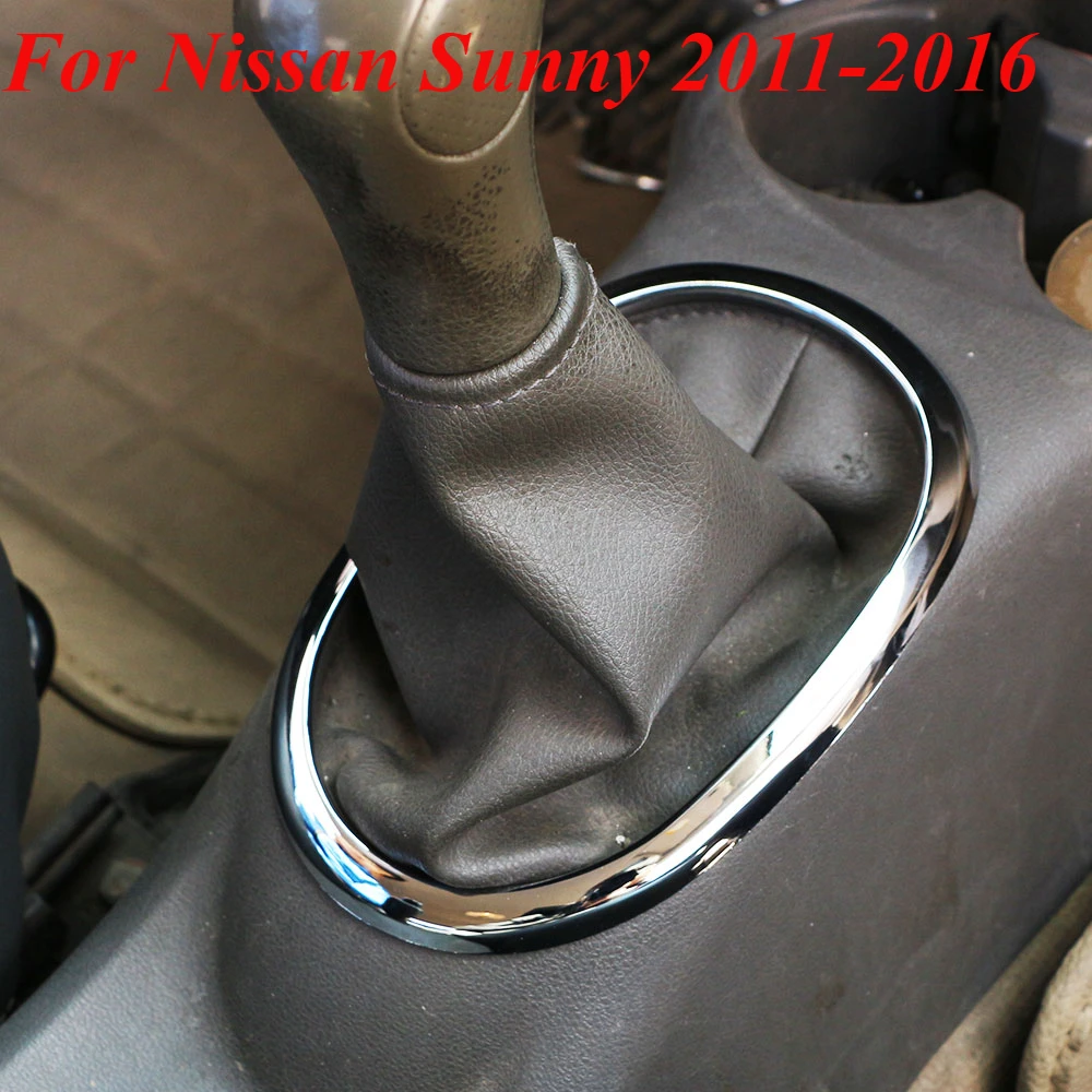 

Car Gear Shift Panel Cover Sticker Trim for Nissan Sunny 2011-2016 ABS Chrome Console Knob Protection Accessories