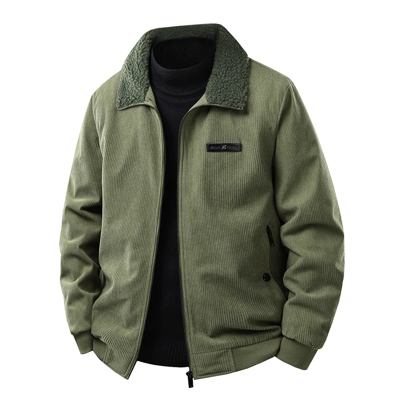 Outdoors Loose Comfort Windproof Men Coat New Fashion Lapel Keep Warm Casual Jacket Winter Fleece Thicken Comfort Men Parka