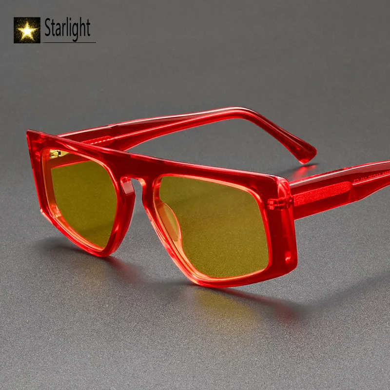 New High-Quality Acetate glasses Men Handcraft Premium Classic sunglasses Women Personalized Fashion Retro Outdoor Cycling UV400