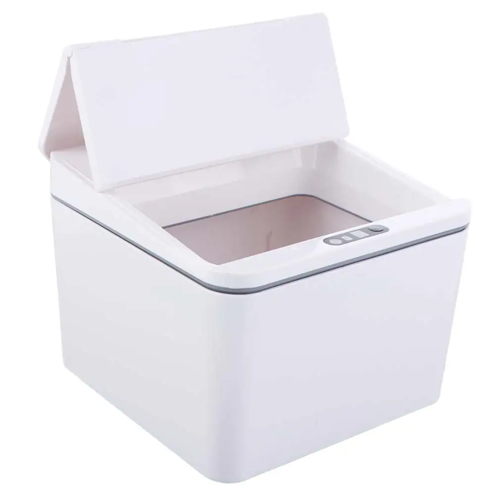 

With Lid Electric Sensor Trash Can Desktop Design Automatic Sensor Smart Trash Can Portable Design 4L Storage Portable Trash Can