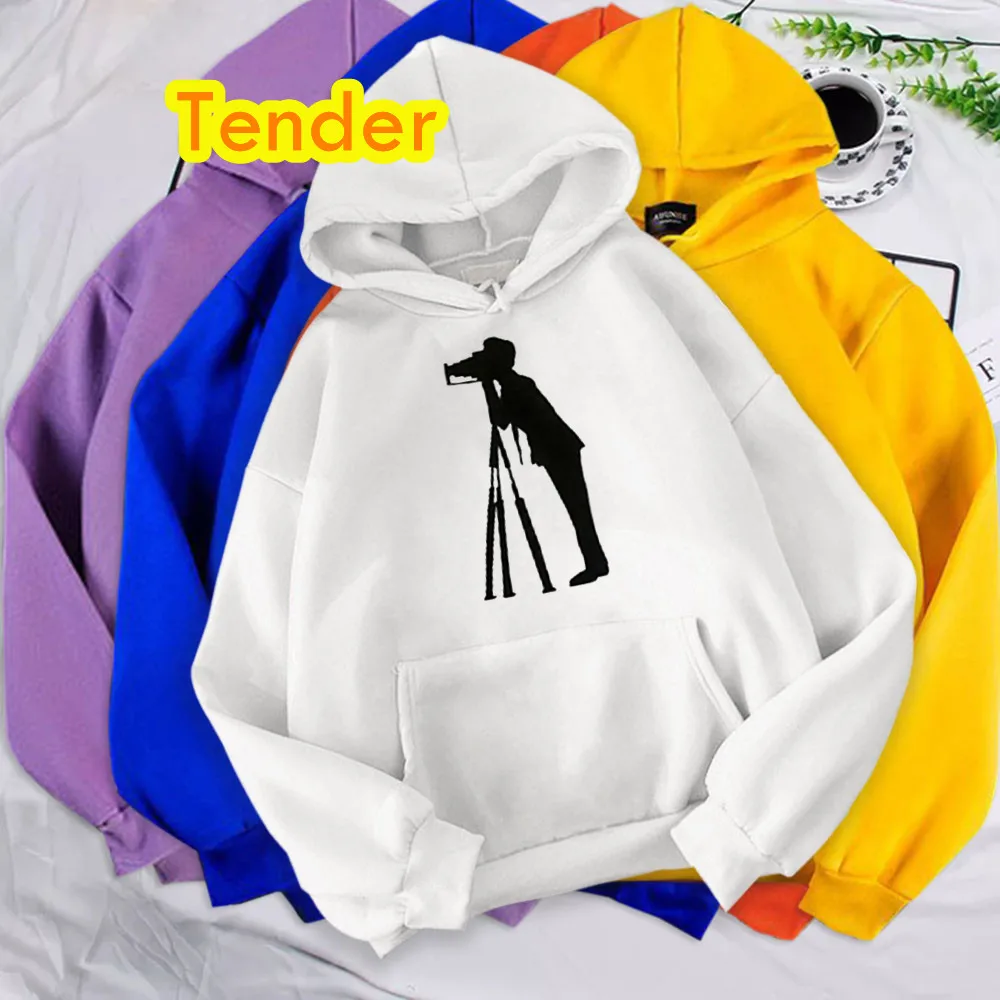 Funny Graphic Hoodies The Photographer Print Perfect Gift Punk Hip Hop Streetwear Fall 2021 Women Vintage Oversized Sweatshirt