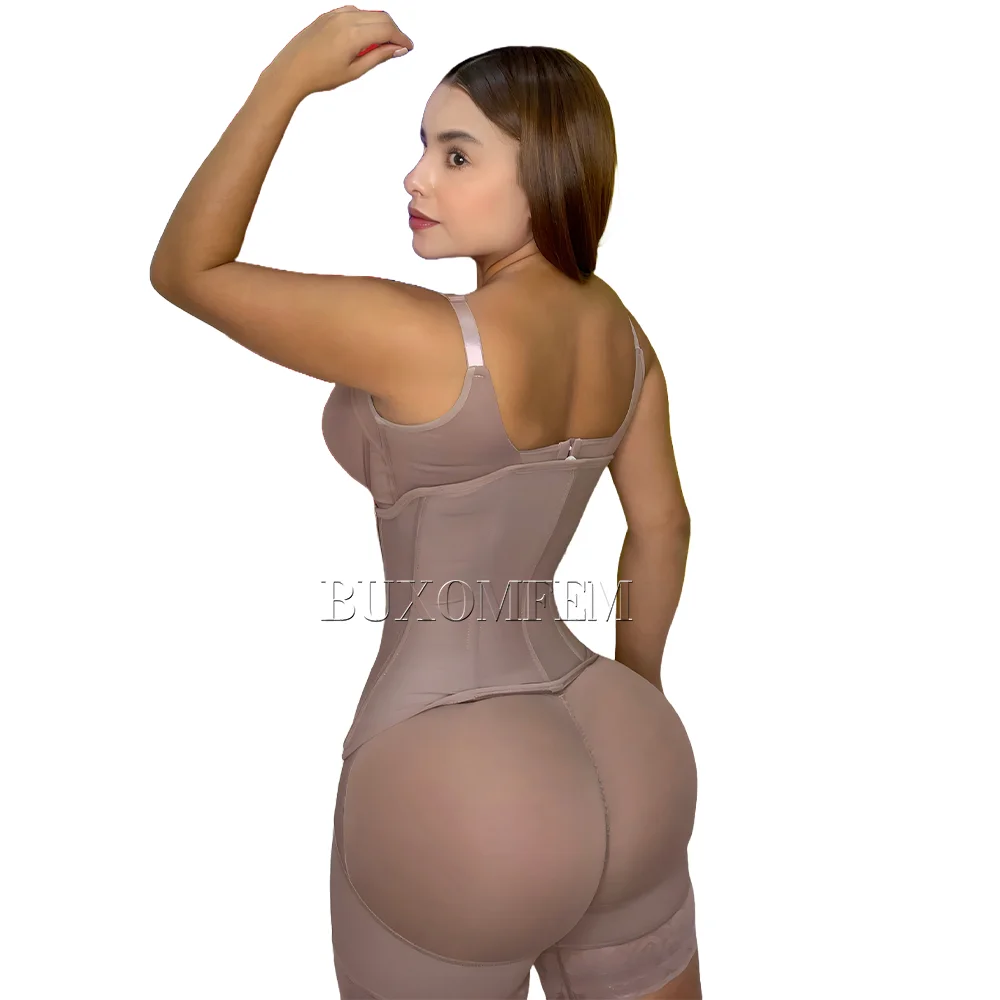 Kombinezon z podwójną talią Slim Fit Sexy Tummy Control Shapers Modeling Belly Wrap Bodysuit Fajas z przodu i kościami