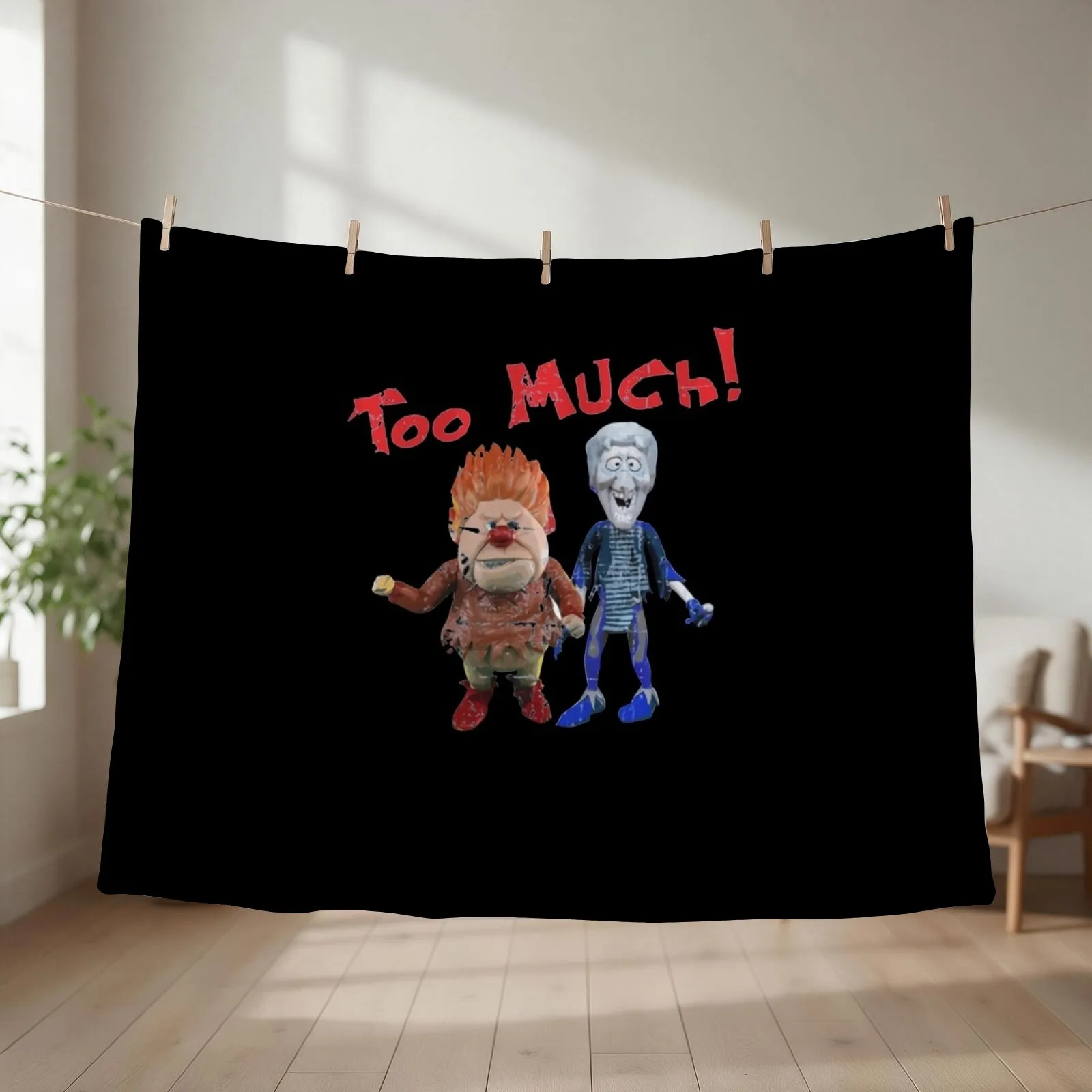 Heat Miser and Snow Miser from The Year Without a Santa Throw Blanket couch cozy soft plush fuzzy picnic outdoor blanket