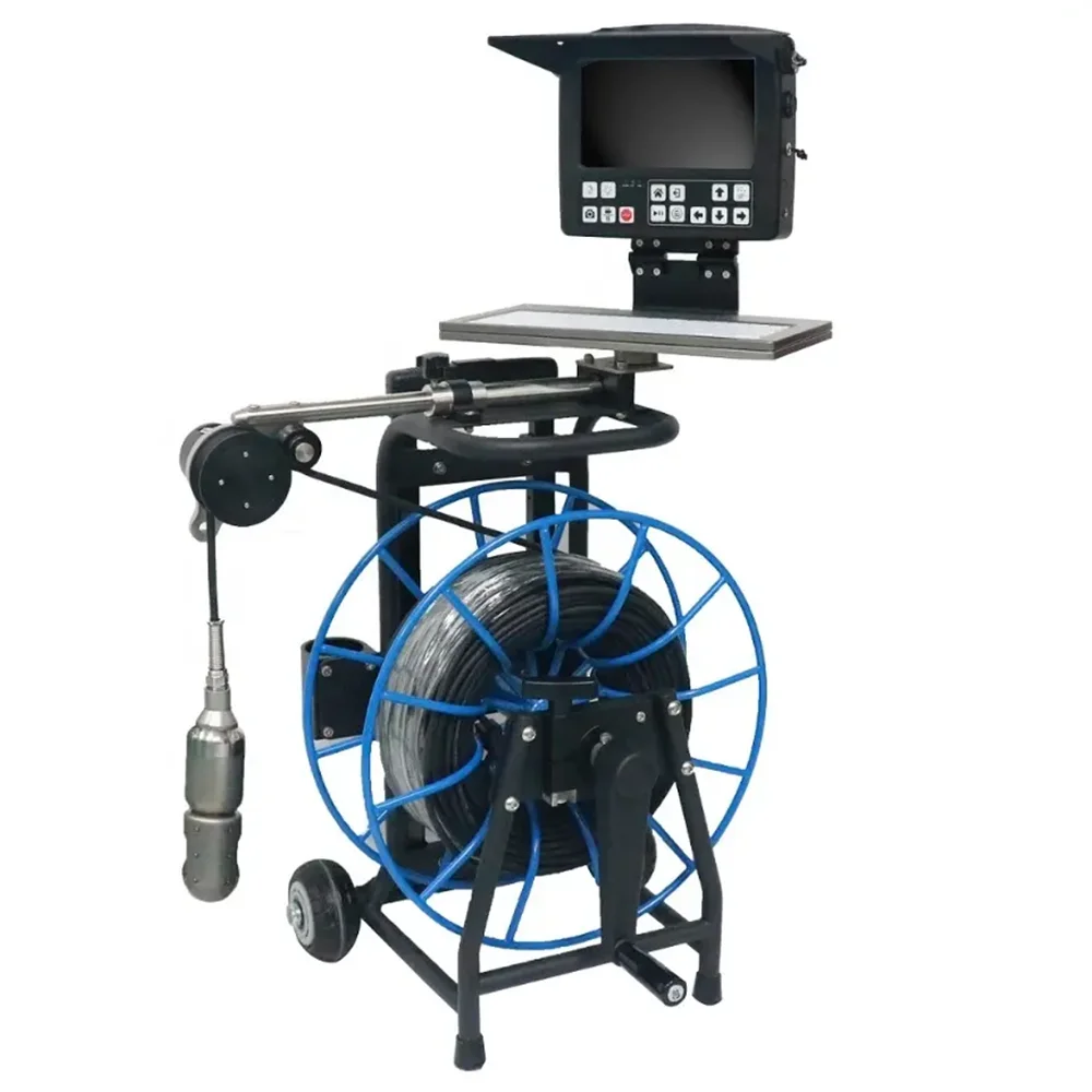 GV8-3288PTN-2 Underwater Inspection Camera Machine 100m Length Cable 50mm Camera Head 8Inch Monitor Long Range Well Checker