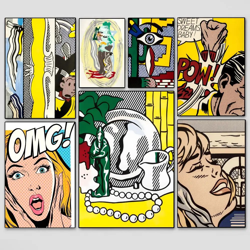 Artist Roy Lichtenstein Poster Decorative Wall Art Stickers Mural For Home Living Room Hallway Decor Gift