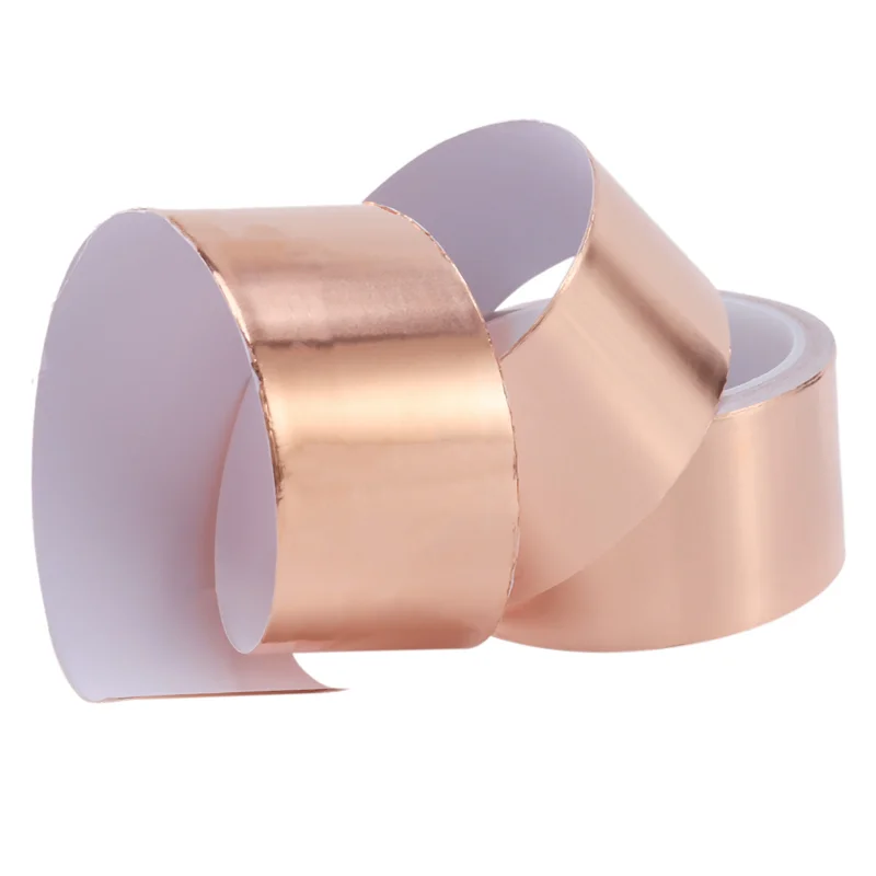 

A93E-6Pcs 50Mmx10m EMI Copper Adhesive Copper Foil Copper Tape Self-Adhesive Tape Roll