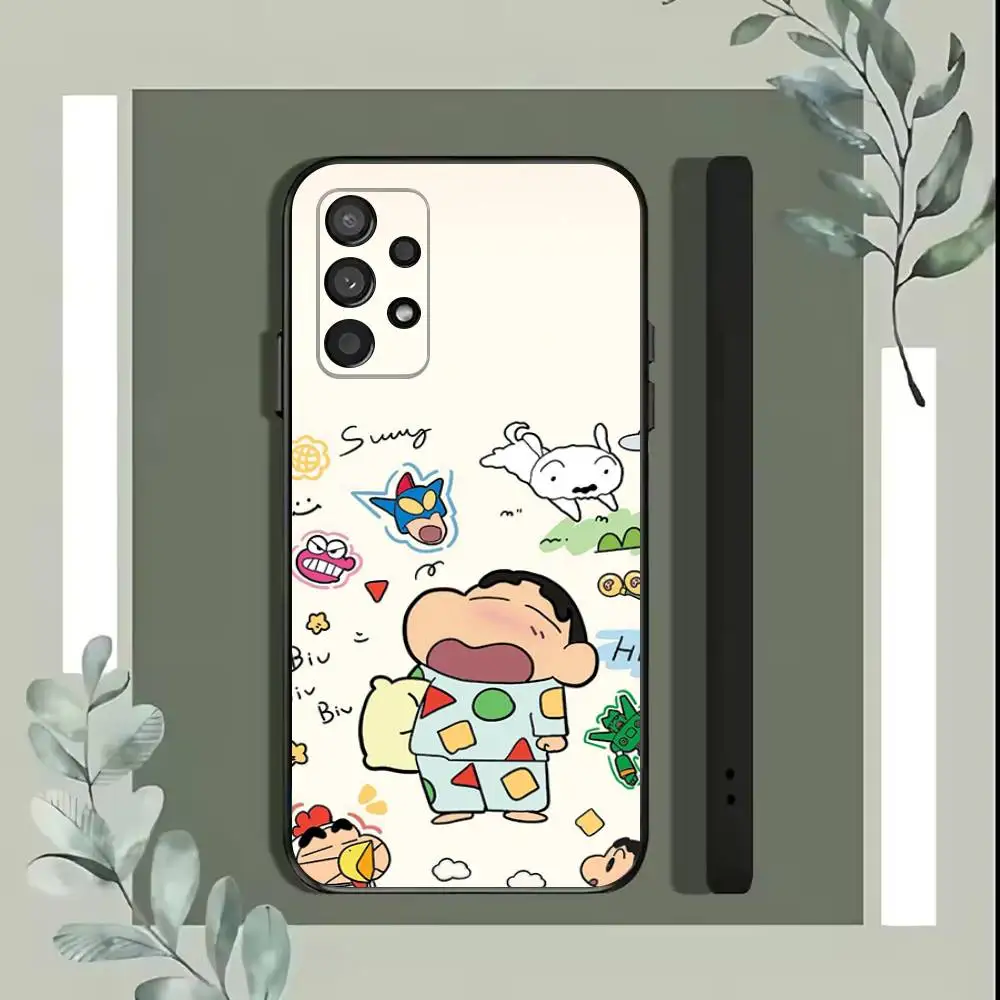 Anime H-Crayon Shin-chan-S  Phone Case For Samsung S25,S24,S21,S22,S23,S30,Ultra,S20,Plus,Fe,Lite,5G Black Cover