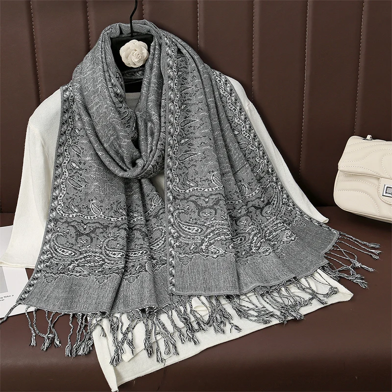 Châle en cachemire rond pour femme, couverture à pampilles, design optique, pashmina, écharpe chaude, foulard de la présidence, étoles poncho,