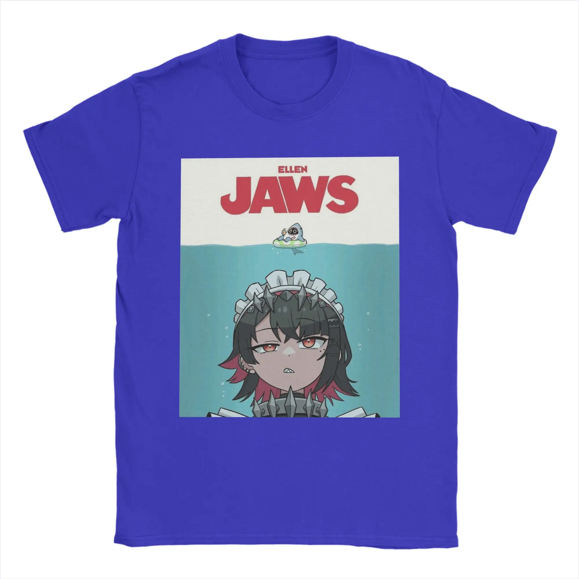 Ellen Joe Jaws Poster Zenless Zone Zero T-Shirts for Men Pure Cotton Tees Crewneck Short Sleeve T Shirt Printed Clothing