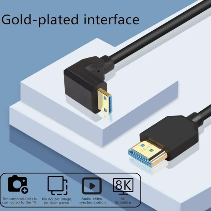 

8K Mini HDMI to HDMI Cable Super Thin line OD 4.0mm Mini HDMI to HDMI Ultra HD 2.1 Cable 8K@60Hz 4K@120Hz 48Gbps Dynamic HDR,