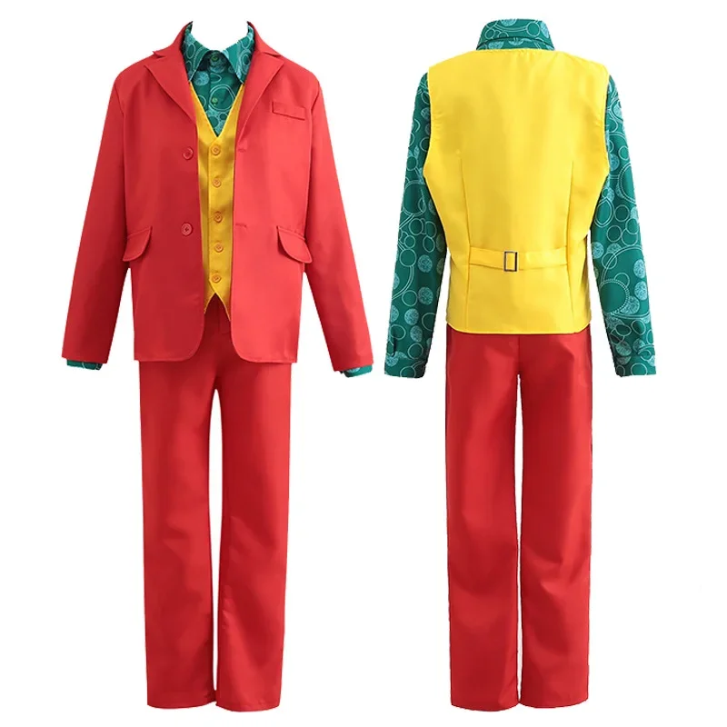 Costume de Cosplay du Film Joker, Joaquin Phoenix, Arthur Fleck, Clown Rouge Trempé, Perruque Verte, Ensemble Uniforme Personnal