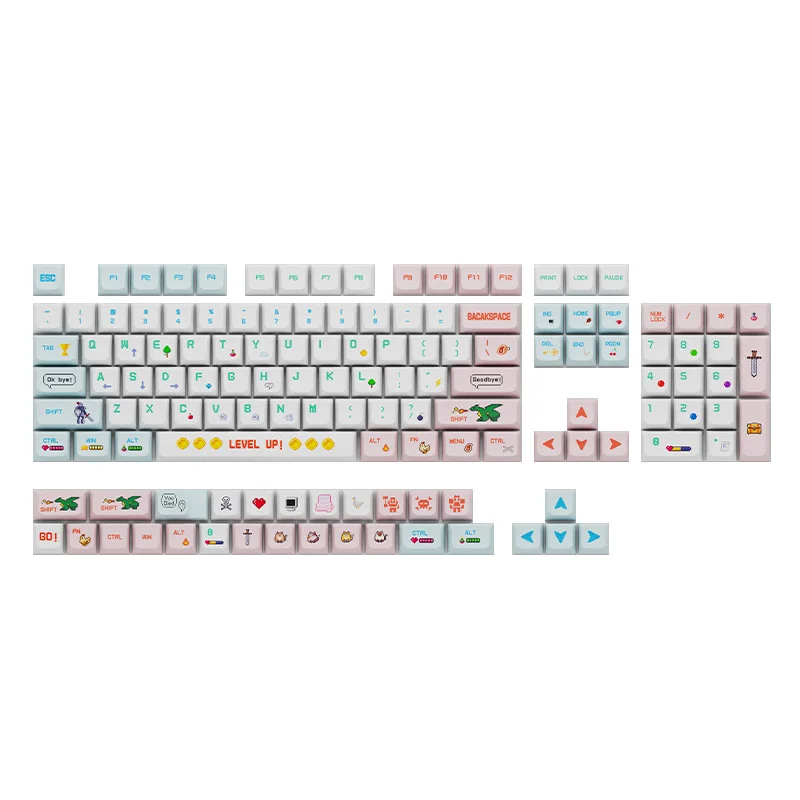 130 مفاتيح XDA PBT Keycap الشخصية الشخصية الإنجليزية الألعاب كاي كابس لطيف التسامي ل الكرز MX التبديل لوحة المفاتيح الميكانيكية