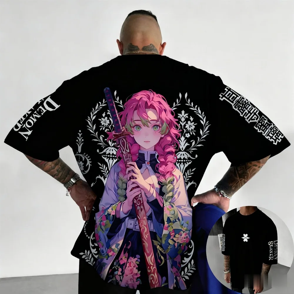 شيطان القاتل ميتسوري كانروجي جديد الصيف حجم كبير تي شيرت الرجال والنساء الأزواج عادية تنوعا التسوق الاتجاه نمط فضفاض #1