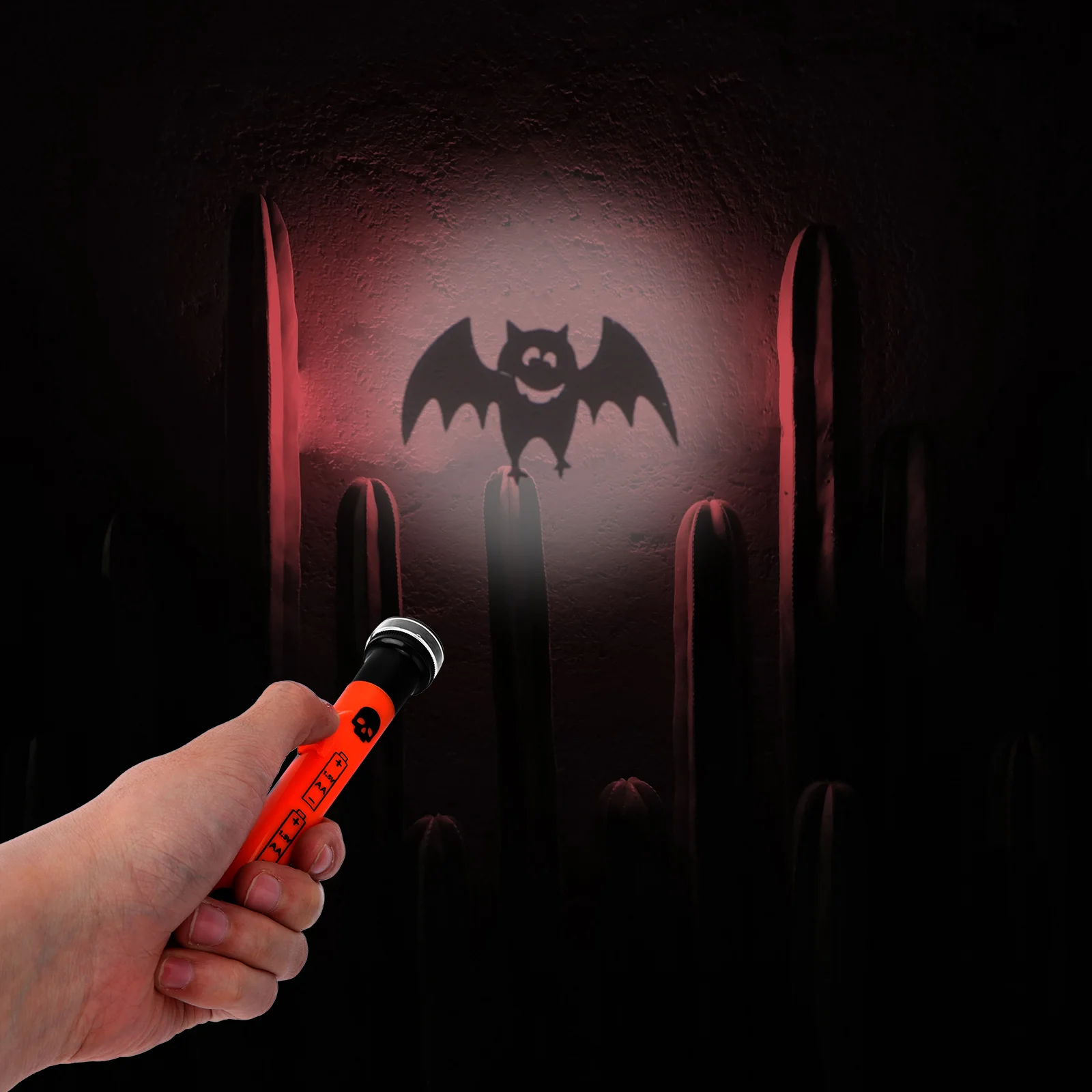2 Sets Flashlight Pumpkin Ghost Pattern Halloween Projector Lamp Props Haunted House