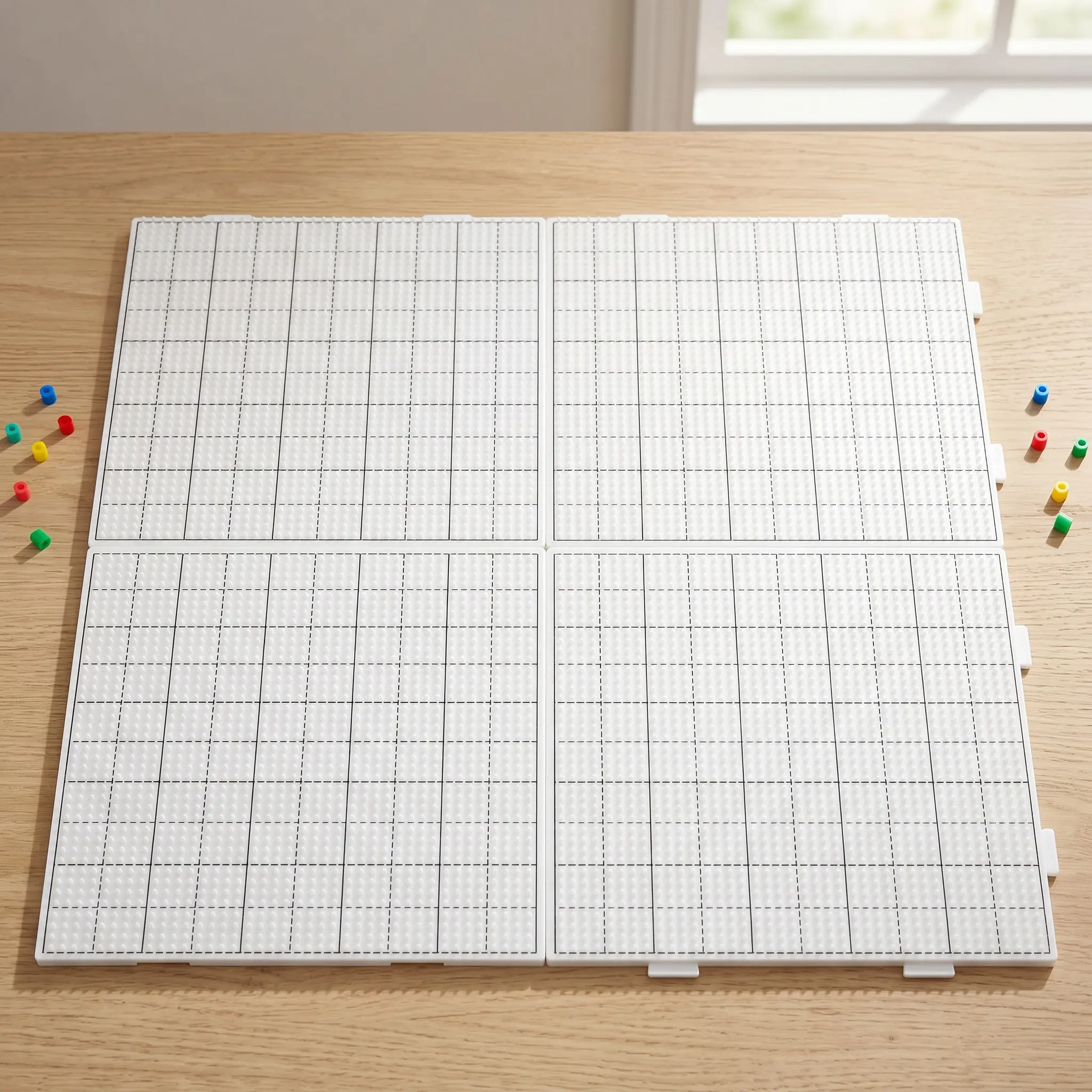 Fuse Beads Pegboard Set 4pcs 15x15cm Square Plastic Craft Tray for Kids DIY Bead Art Pattern Making