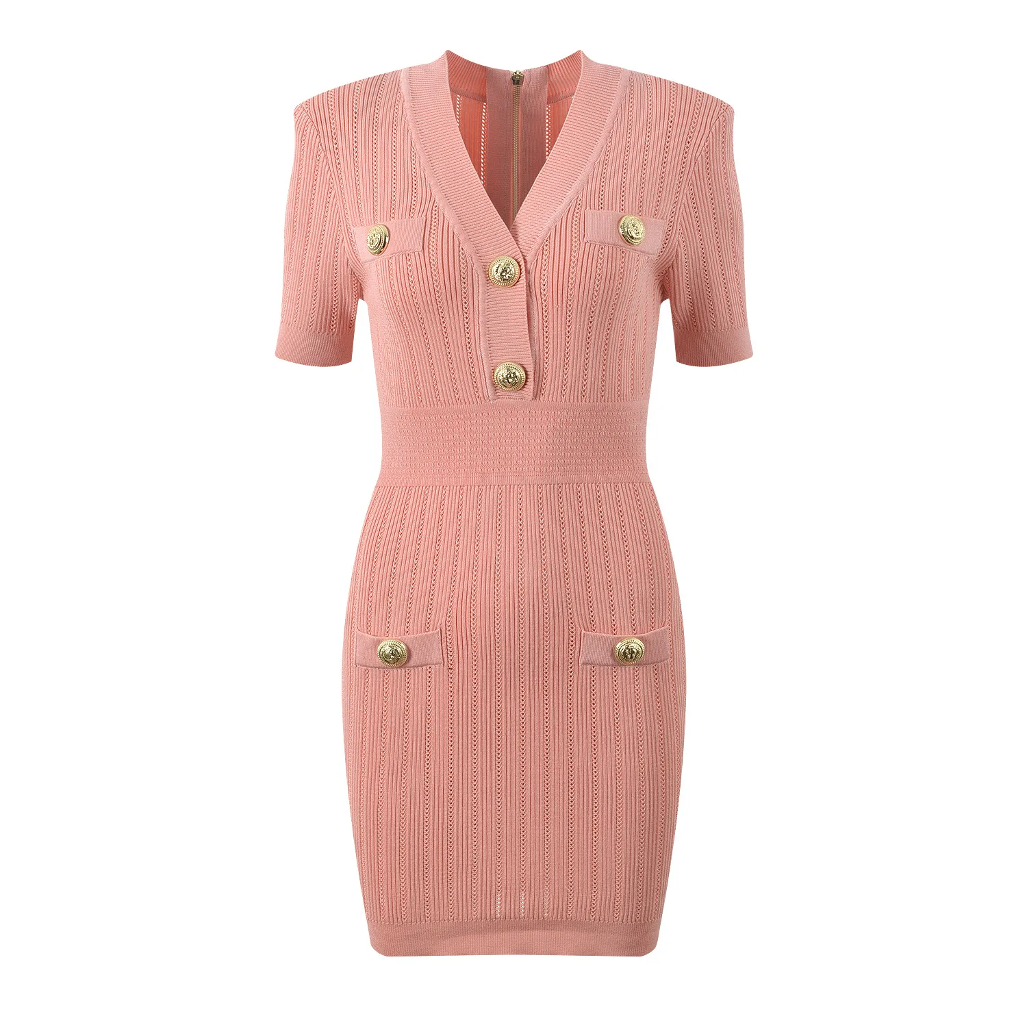 กระโปรงไหมพรมถักทรงวีเอวสูงเข้ารูปสำหรับผู้หญิงตัวเล็ก สไตล์ปารีส แฟชั่นฤดูร้อนสำหรับสุภาพสตรี