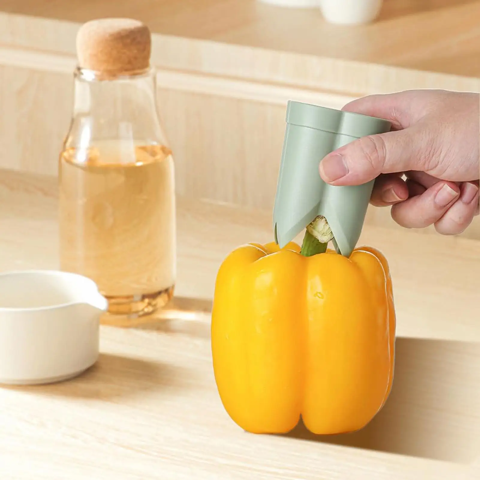 الفلفل الجوفية جالابينو الفلفل الأخضر أخضر كور للشواء 2 في 1 مزيل الفلفل المنزلي جالابينو الفلفل الأخضر أخضر أخضر الجوفية للشواء #3