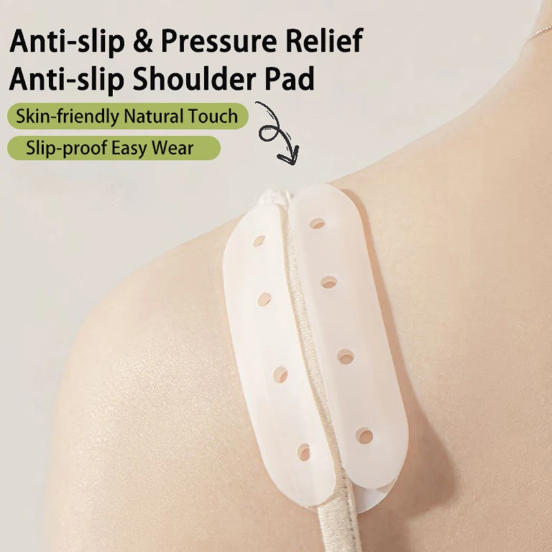

[Pack of 2] Anti-Slip Silicone Pads for Bra Straps, Prevent Side-Slip and Embarrassment, Secure during Sports, Non-Marking Invisible Magic Tool
