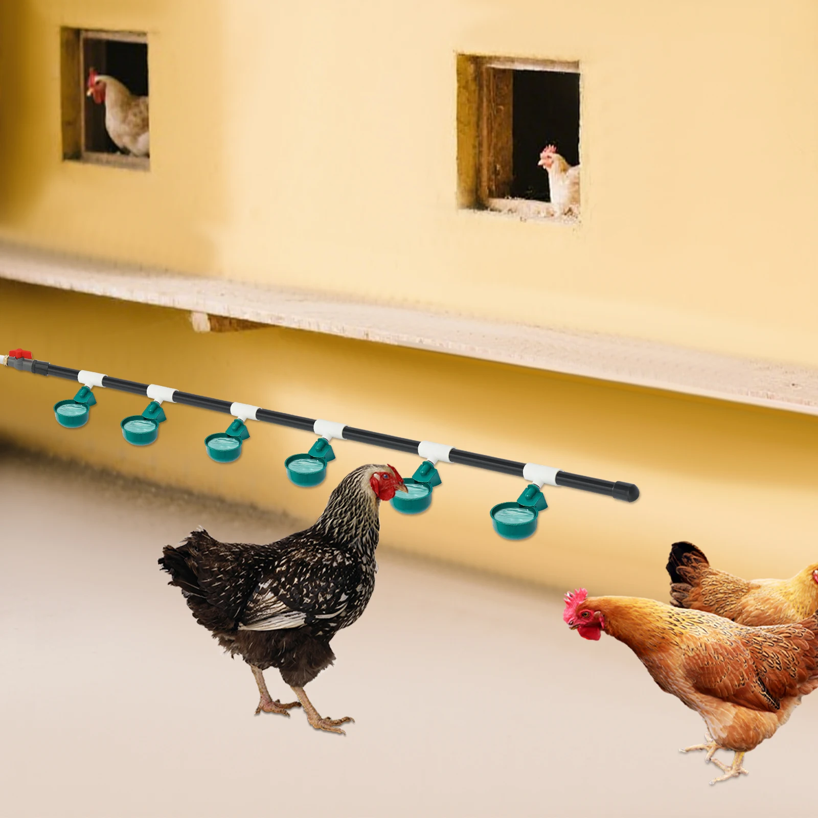 شرب الدجاج الأوتوماتيكي 9 أوعية صمام تعويم سقي الدواجن ونظام الشرب مع مقاوم للتسرب لمزرعة الدواجن