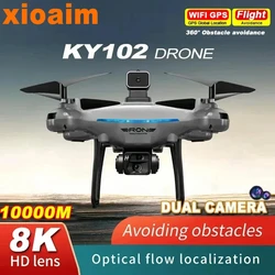 Dla Xiaomi KY102 Drone 8K profesjonalna podwójna kamera HD fotografia lotnicza unikanie przeszkód optyczna czteroosiowa zabawka RC Aerocraft