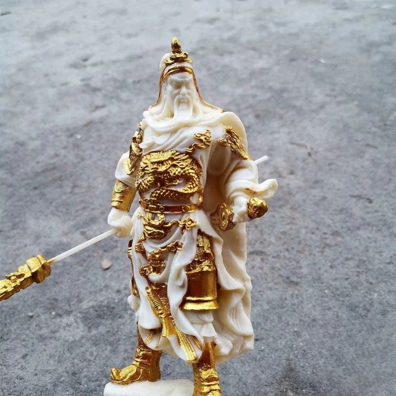 Ivory Fruit Guan Gong Ornament Guan Yu Home Decoration Gold Painted Buddha Statue Handicrafts God of Wealth Ornament