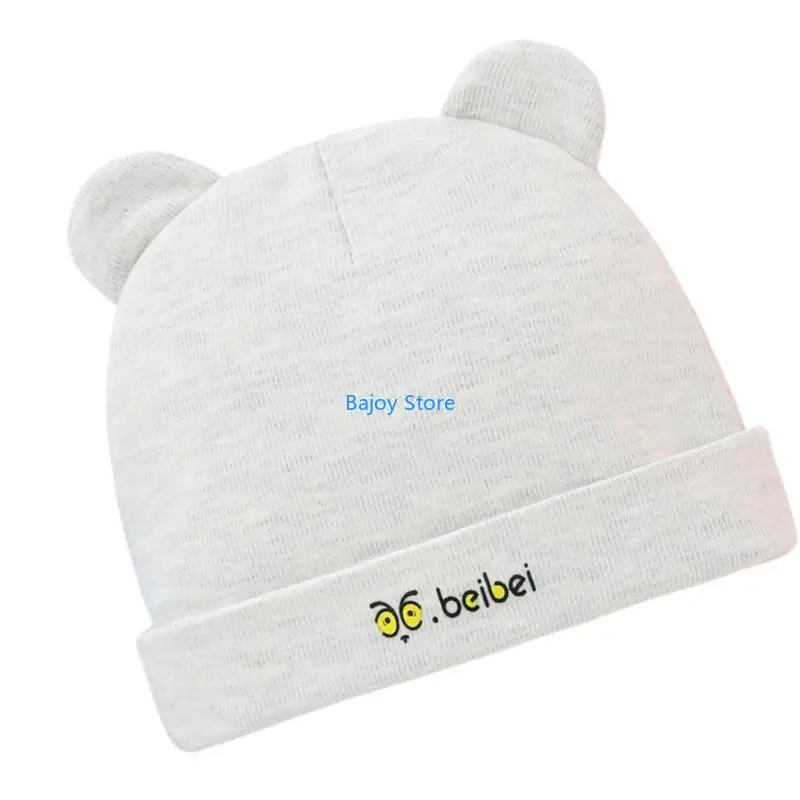 

63HE Cotton Newborns Bonnet 0-6 Months Baby Fetal Caps Four Season Infants Headwear